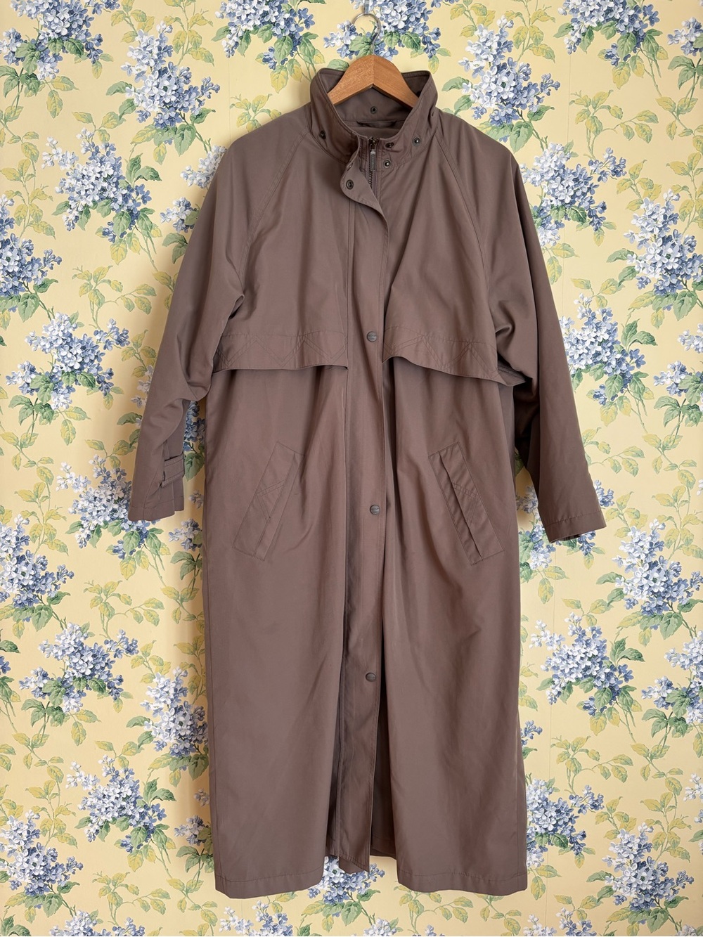 L.L. Bean Rain Trench Coat Zip Liner Wool